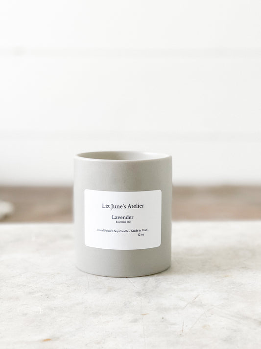 12oz Stone Ceramic Candle